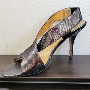 Kate spade criss cross metallic heels 8.5